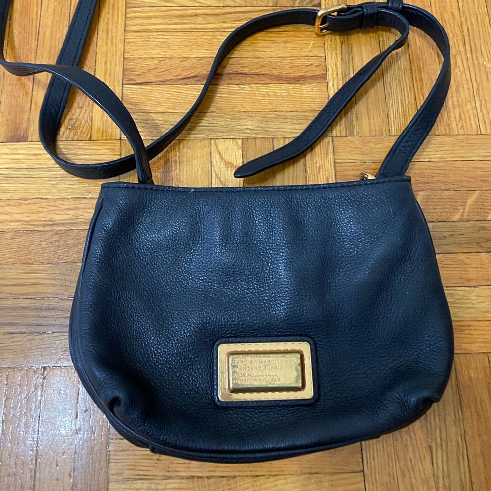 Marc by Marc Jacobs black leather cross body bag
